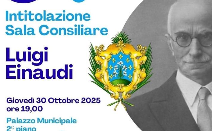 Carrù: domani l'intitolazione della Sala Consiliare del Comune di Carrù a Luigi Einaudi 
