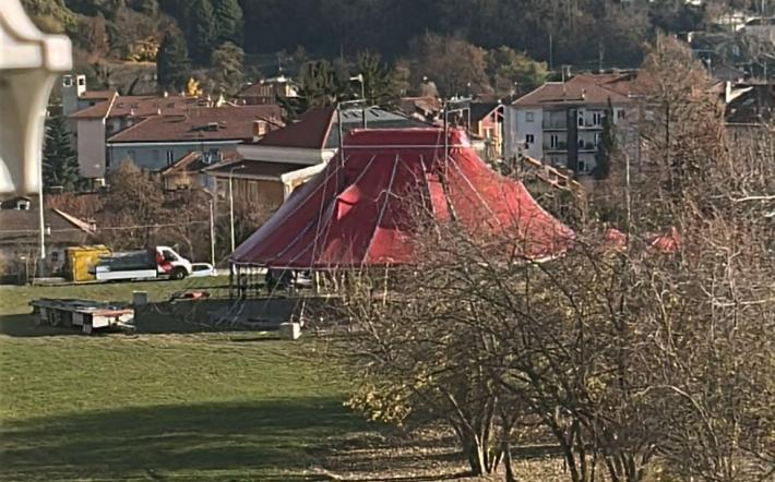 Lo chapiteau in Parco Europa per il Vertigo Christmas Festival