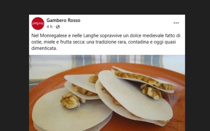 Gambero Rosso riscopre la cupeta, dolce simbolo del Monregalese e di Dogliani