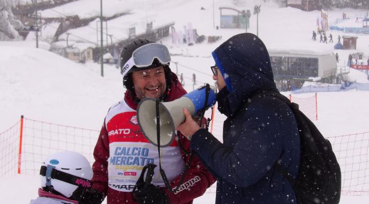 Sfida sulla neve di Prato Nevoso per i volti di Sky Calciomercato l'Originale